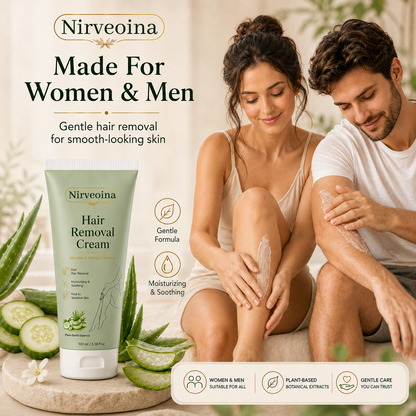 Nirveoina™ Natural Gentle Hair Removal Cream | For Women & Men, Sensitive Skin