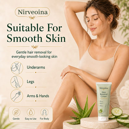 Nirveoina™ Natural Gentle Hair Removal Cream | For Women & Men, Sensitive Skin